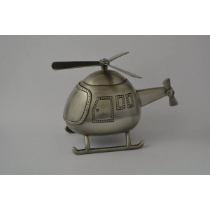 Helicopter Money Box - Pewter 