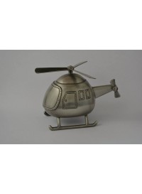 Helicopter Money Box - Pewter 